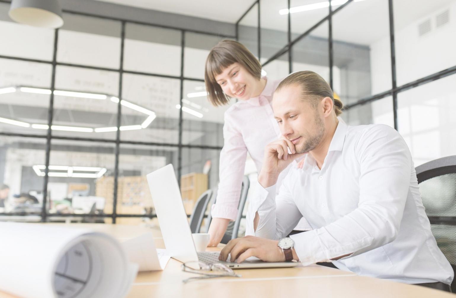 Team reviewing financial presentation materials